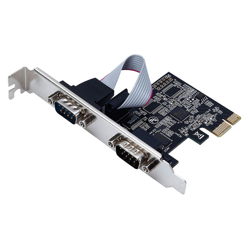 【DIEWU优选】PCIe串口卡台式机PCI-E转2COM口DB9针RS232多串口卡 - 图0