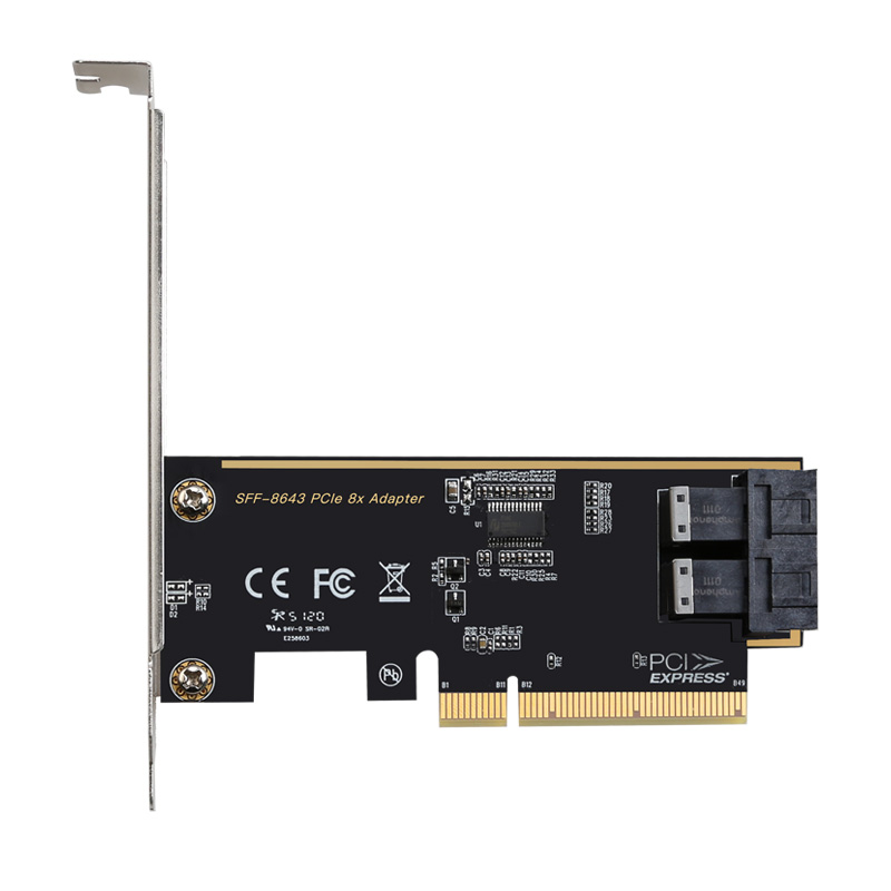 DIEWU PCIE8X转双口U2转接卡SFF8639接口NVMe双口固态硬盘转接板 - 图0