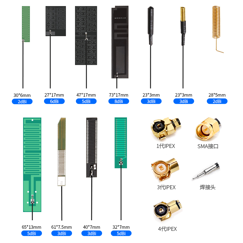 LoRa模块天线 433mhz内置pcb/fpc弹簧高增益470m全向贴片天线ipex - 图1