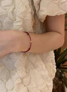 魏大勋同款小红绳脚链男女生可调节细款手链情侣好运本命年手绳潮