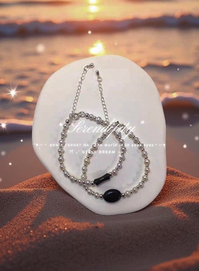 天然黑玛瑙情侣手链轻奢氛围感