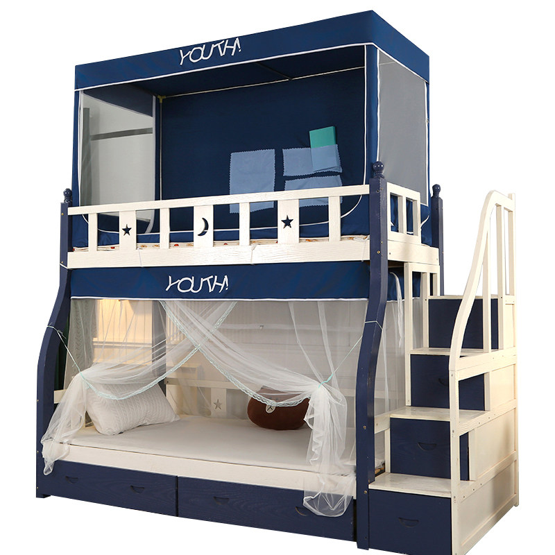 儿童梯形书架通用子母床蚊帐上下铺防尘顶1.8米1.5m双层高低床1.3,淘宝优惠券,粉丝福利购,淘宝优惠卷