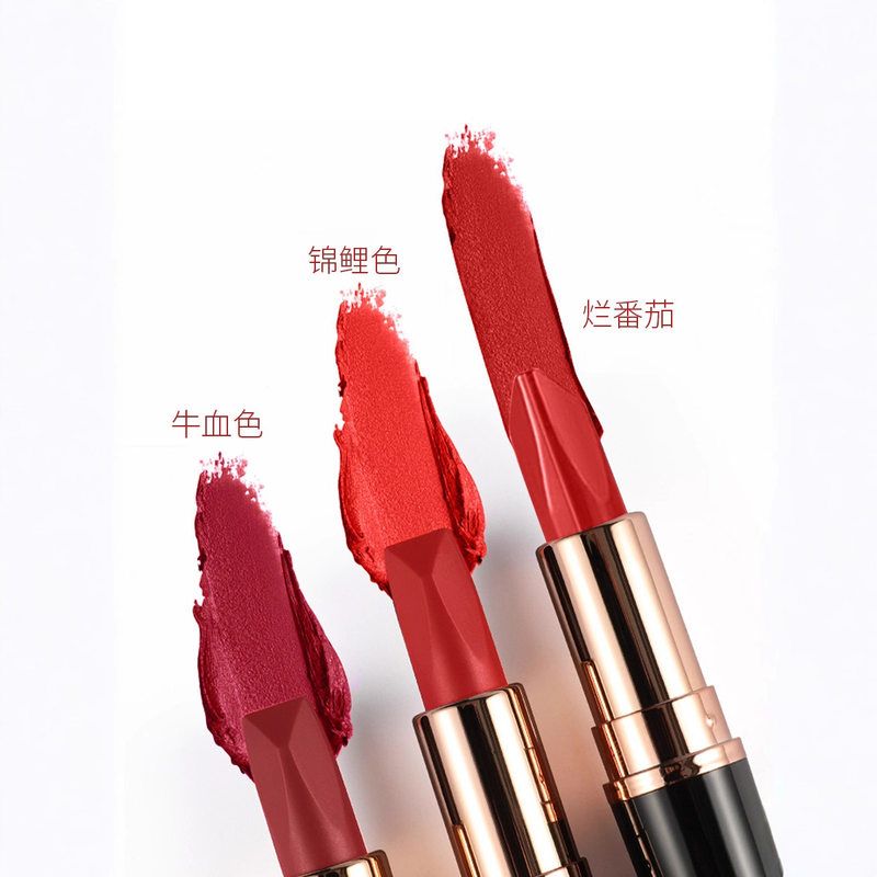 Lessxcoco黑钻丰盈雾面哑光三色口红滋润保湿不易掉色唇膏批发 - 图1