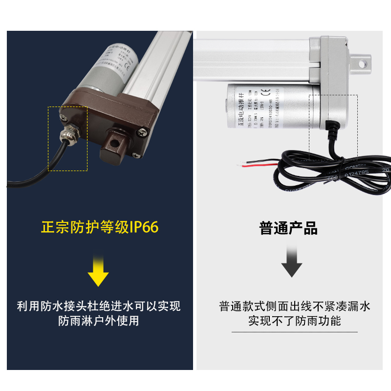 防水等级IP66电动推杆电机直流12V24V36V48V雾炮车小型伸缩升降器 - 图1