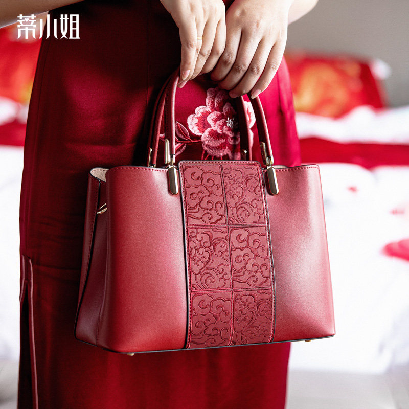 妈妈款结婚红色夏中年大气喜手提包 蒂小姐女士包袋