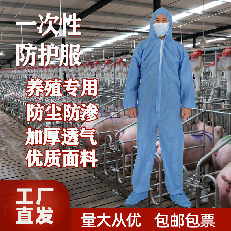 绿波一次性防护服工作SF连体隔离衣带帽全身