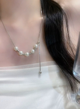 2025新款爆款珍珠项链女轻奢小众设计感锁骨链高级感颈链配饰