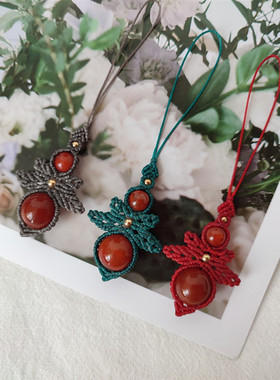 鱼小丸手作手工编绳蜡线diy新中式平安福禄手机挂件编织视频材料