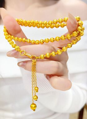 黄铜镀金点钻猫眼流苏项链拉丝珠珠锁骨链简约百搭首饰送女友礼