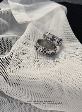 YUSTUDIO男女钛钢316L嘻哈指环