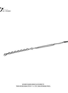 YUSTUDIO情侣钛钢锆石冷淡风手链