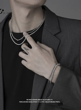 YUSTUDIO钛钢情侣项链