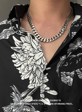 YUSTUDIO钛钢古巴项链四面磨工艺