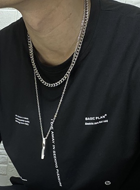 扭曲长条吊坠ins嘻哈网红项链