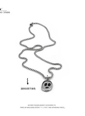 小众原创设计风日系鬼头钛钢吊坠