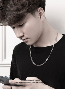 YUSTUDIO钛钢双层设计中性风项链