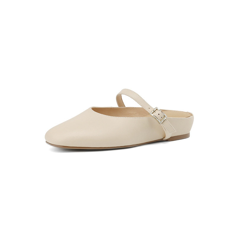 法式晚风真皮坡跟包头半拖鞋夏外穿内增高懒人穆勒鞋女大码41一43,淘宝优惠券,粉丝福利购,淘宝优惠卷