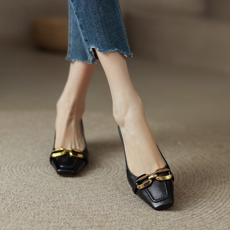 2020新款气质小香风头浅口小猫跟单鞋女中跟牛皮法式复古方扣女鞋,淘宝优惠券,粉丝福利购,淘宝优惠卷