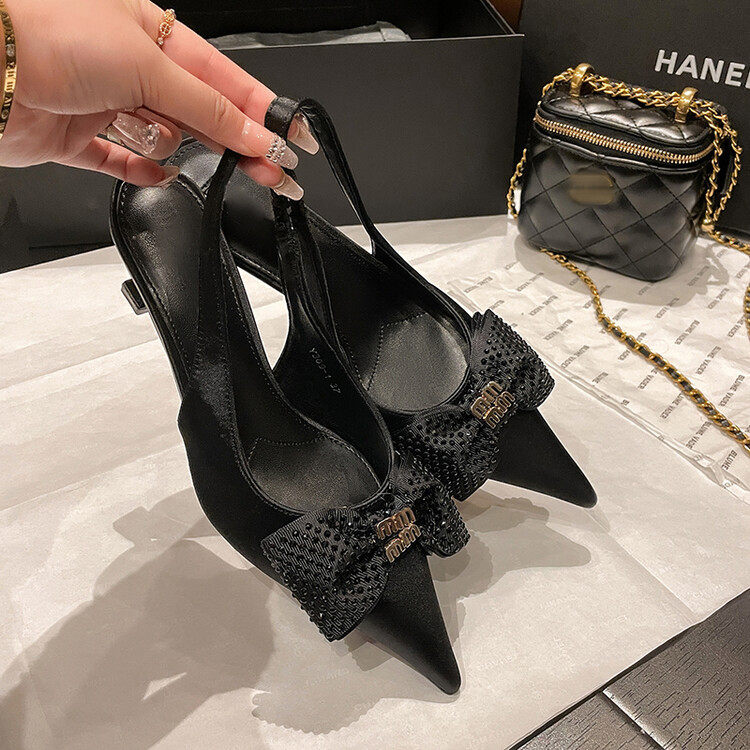 2023夜宴高光~尖头闪钻蝴蝶结小猫跟ol单鞋女婚鞋凉鞋,淘宝优惠券,粉丝福利购,淘宝优惠卷