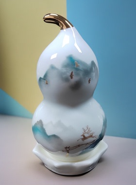 中国风陶瓷葫芦牙签筒国潮家用创意个性酒店便携式牙签盒餐具配件