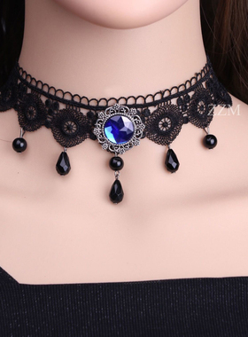 遇鑫宝贝网红项圈颈链锁骨链女夏颈带脖子蕾丝配饰品短款年新款项