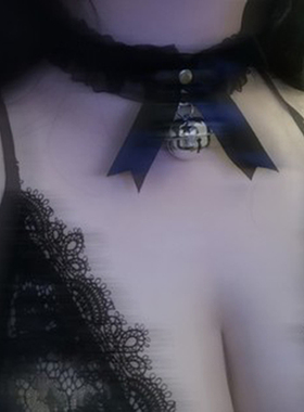 蕾丝小铃铛项链女夏季女仆软妹