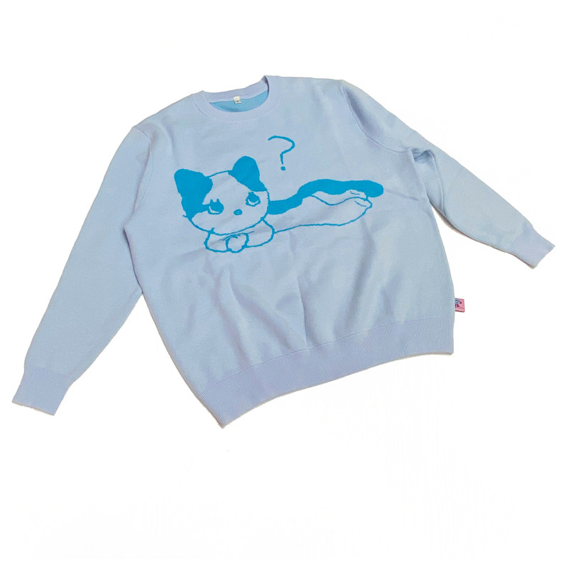 曼斯特物种问号猫毛衣秋季新款可爱针织衫复古学院风宽松情侣男女,淘宝优惠券,粉丝福利购,淘宝优惠卷