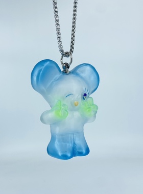 曼斯特物种象仔玩具项链项链sofubi软胶卡通可爱装饰