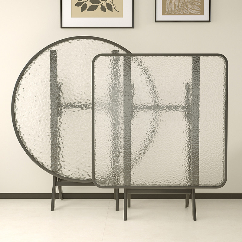 餐桌钢化玻璃圆桌面洽谈桌小圆桌户外阳台休闲家用小户型折叠饭桌,淘宝优惠券,粉丝福利购,淘宝优惠卷