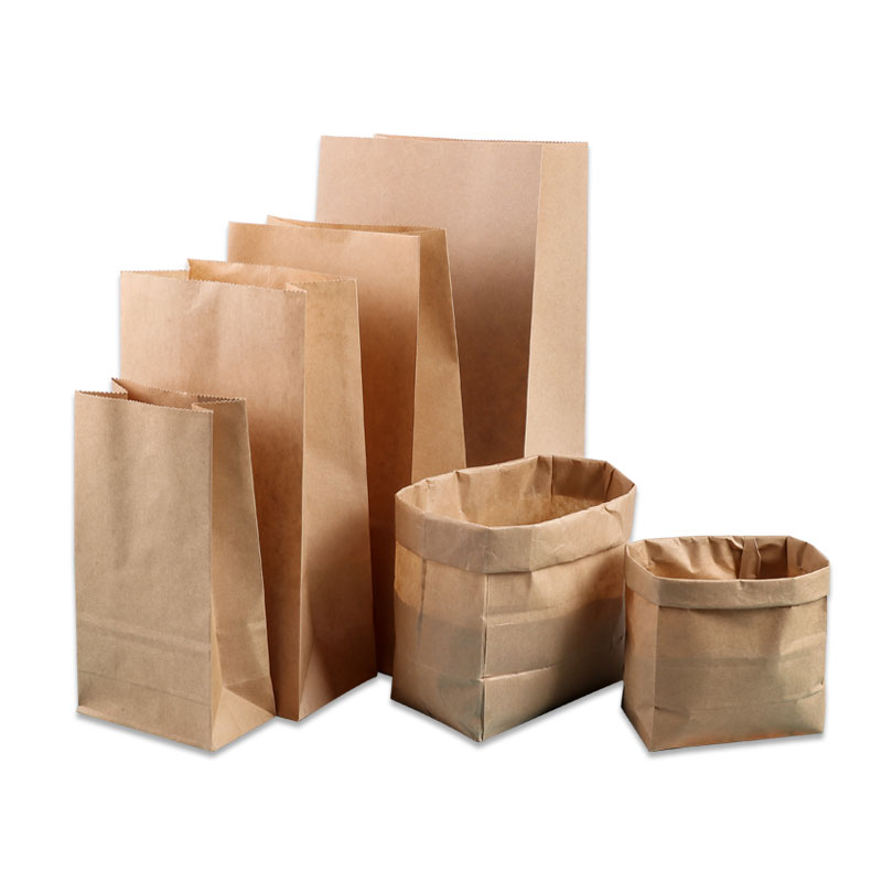 牛皮纸袋收纳一次性外卖打包袋烧烤烘焙面包食品包装袋防油纸袋d-图3