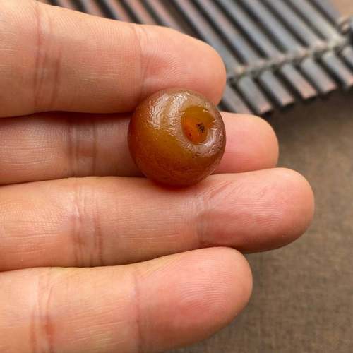 古玩民俗古法老气风化包浆红色老玛瑙珠子腰珠配饰配珠diy珠 - 图0