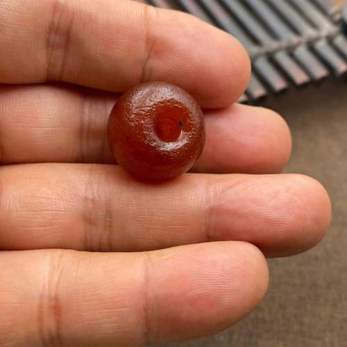 古玩民俗古法老气风化包浆红色老玛瑙珠子腰珠配饰配珠diy珠 - 图2