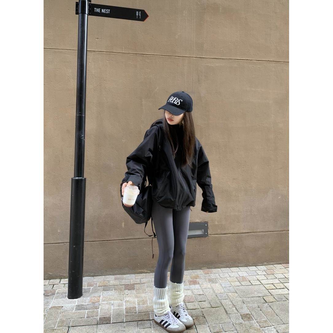 留下1992自留慵懒松弛山系户外连帽防风冲锋衣休闲外套女 - 图1