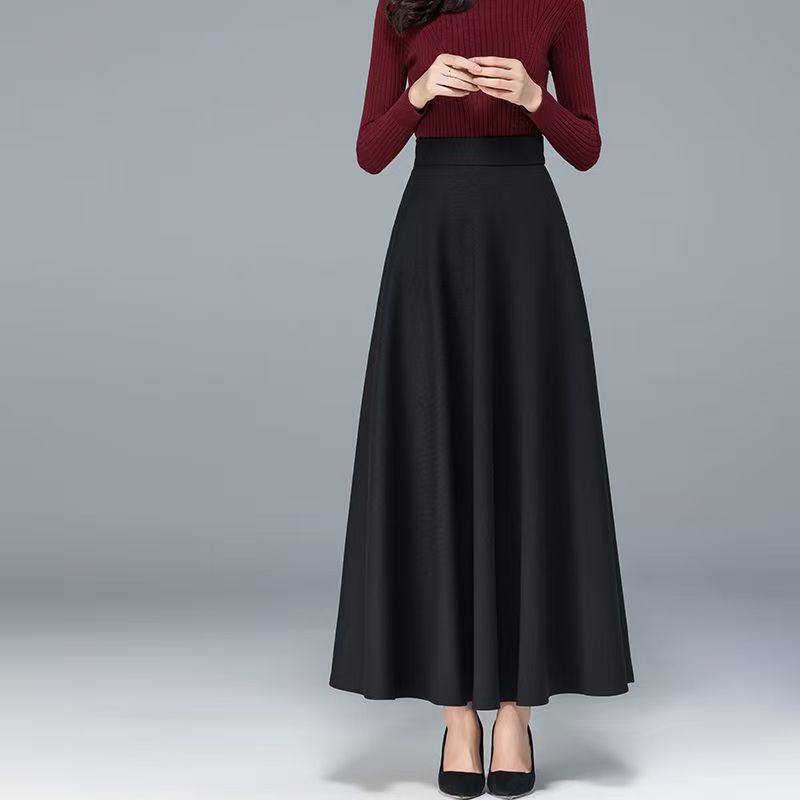 高腰A字半身长裙春秋简约优雅风遮跨职业伞裙松紧垂坠百搭大摆裙,淘宝优惠券,粉丝福利购,淘宝优惠卷