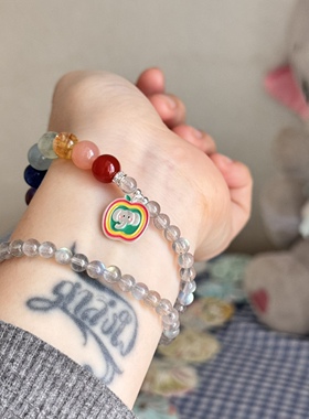 贝奇手作·Hakuna Matata無憂無慮 夢想成真 拉长石 水晶手串
