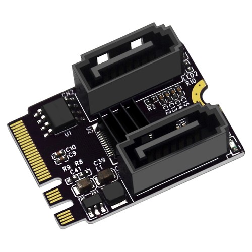 M2转SATA3.0扩展 KEY A+E WIFI的M.2转SATA硬盘转接卡免驱JMB582 - 图0