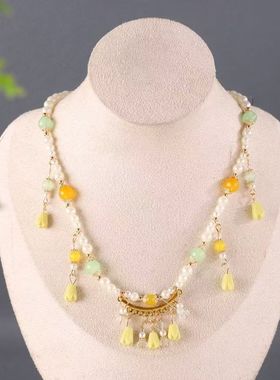 新中式铃兰花璎珞项链锁骨链汉服