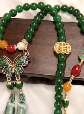 民族风中式叠戴斜挎璎珞项链