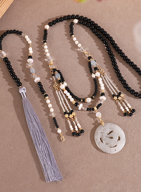 新中式国风璎珞背云流苏项链