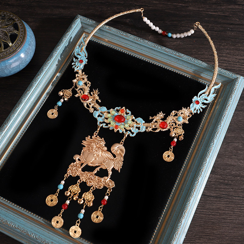 明制璎珞流苏项圈项链古风马面配饰麒麟锦鲤国风吊坠烧蓝汉服配饰,淘宝优惠券,粉丝福利购,淘宝优惠卷