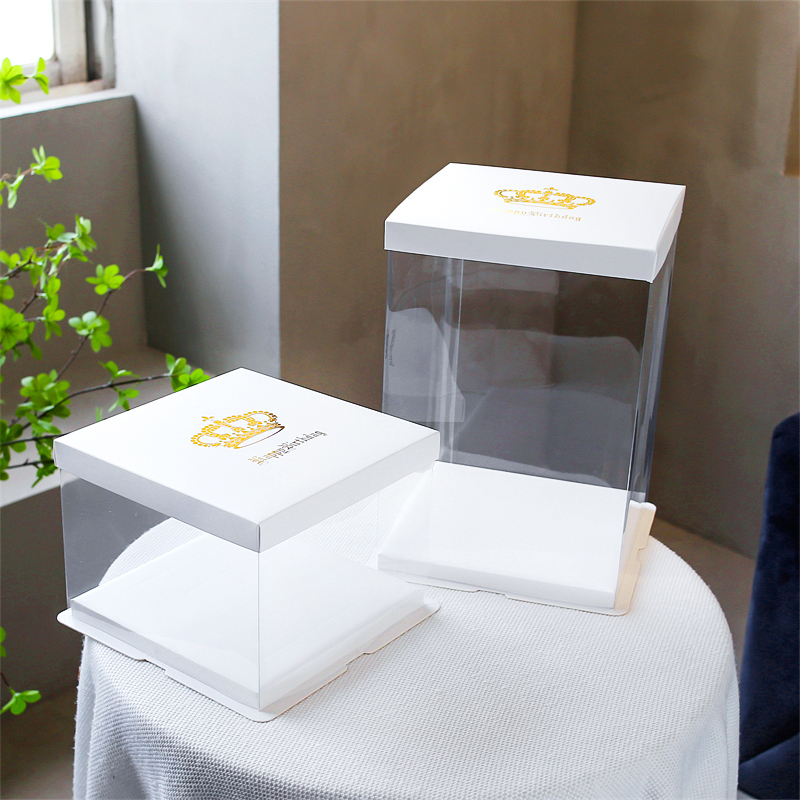 全透明蛋糕盒子包装盒4寸6寸8寸10寸12寸六八单层加高生日蛋糕盒 - 图0