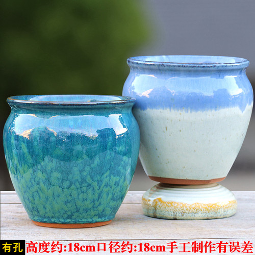 法师老桩矮胖拼盘透气多肉植物花盆乌木群生粗陶瓷大中号特价陶罐 - 图1