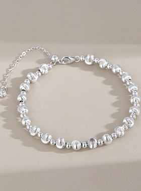 s925纯银流光幻影爆闪猫眼圆珠手链女珠串转运珠国风串珠百搭轻奢