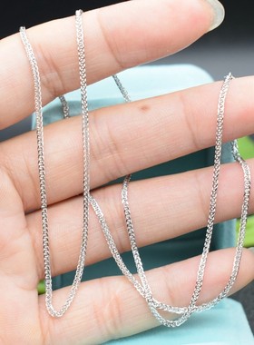 6x12mm马眼形吊坠空托女款925银项链托树叶形锁骨链纯银托韩版diy