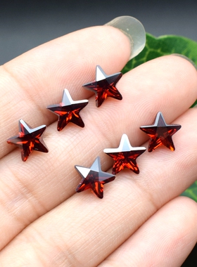 diy红色五角星手工裸石