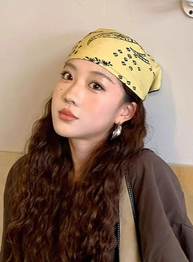 玛诗杜黄色腰果花高级感搭配丝巾方巾系脖Y2K头巾女MS-7326