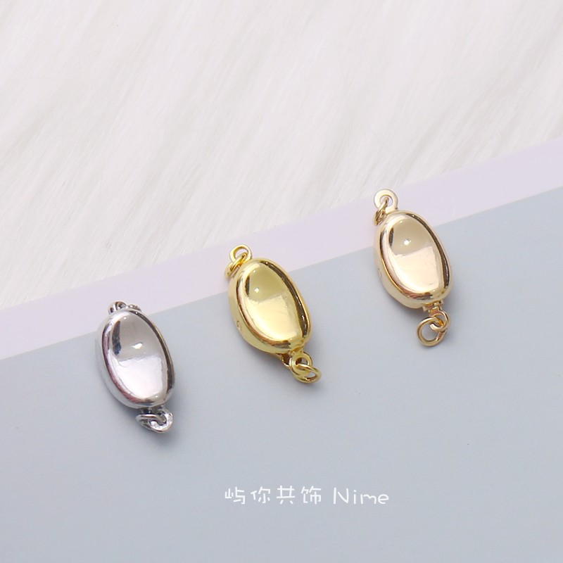 小号14K包金保色元宝插扣手工diy珍珠项链手链收尾双夹扣 - 图0