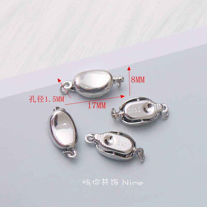 小号14K包金保色元宝插扣手工diy珍珠项链手链收尾双夹扣 - 图1