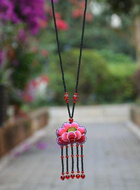 民族风特色手工刺绣荷包项链