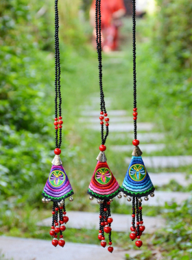 民族风手工刺绣荷包毛衣链长款项链原创复古女士百搭饰品演出配饰